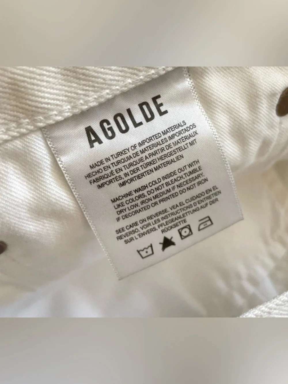 Agolde Parker White Jean Shorts Womens Size 34 Dough New w/ tags